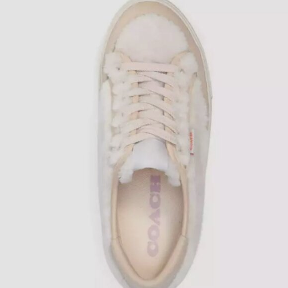 COACH CITYSOLE SHEARLING PLATFORM Lace-up Sneakers MSRP$195 Chic & Stylish - Picture 4 of 12